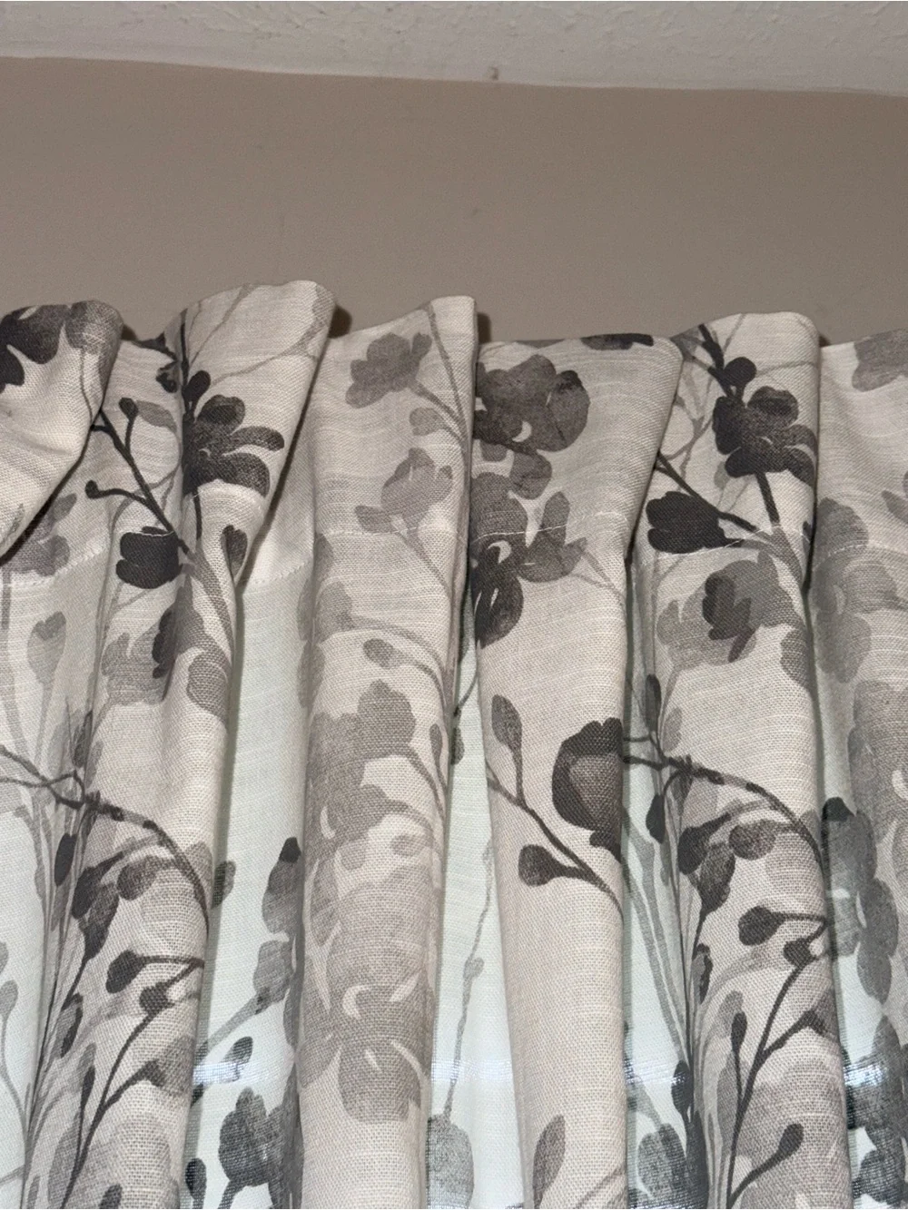 Nicole Miller Sheer Floral Window Curtains in Gray and White - Home Accents